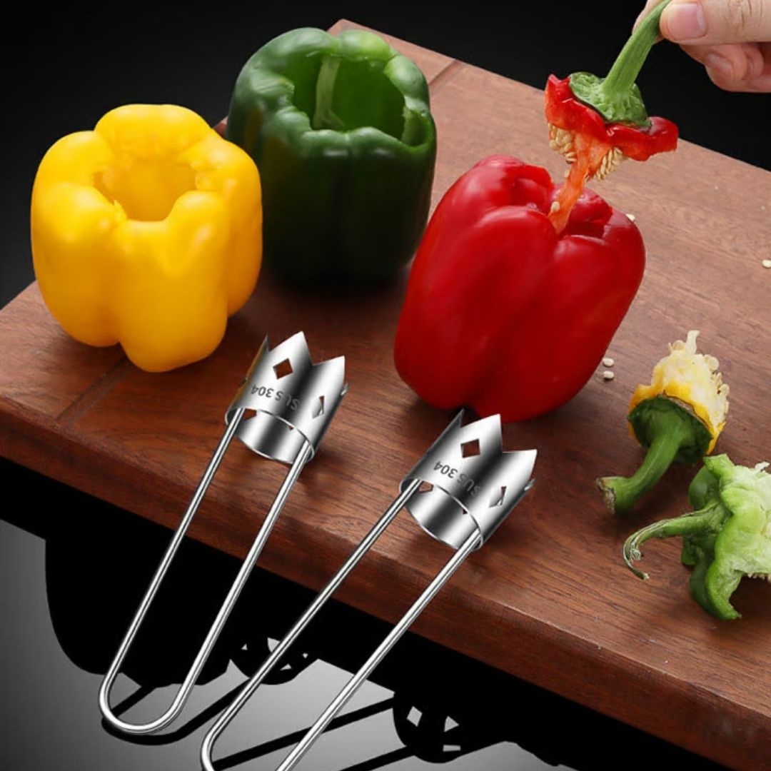 Descorazonador de frutas y verduras de acero inoxidable