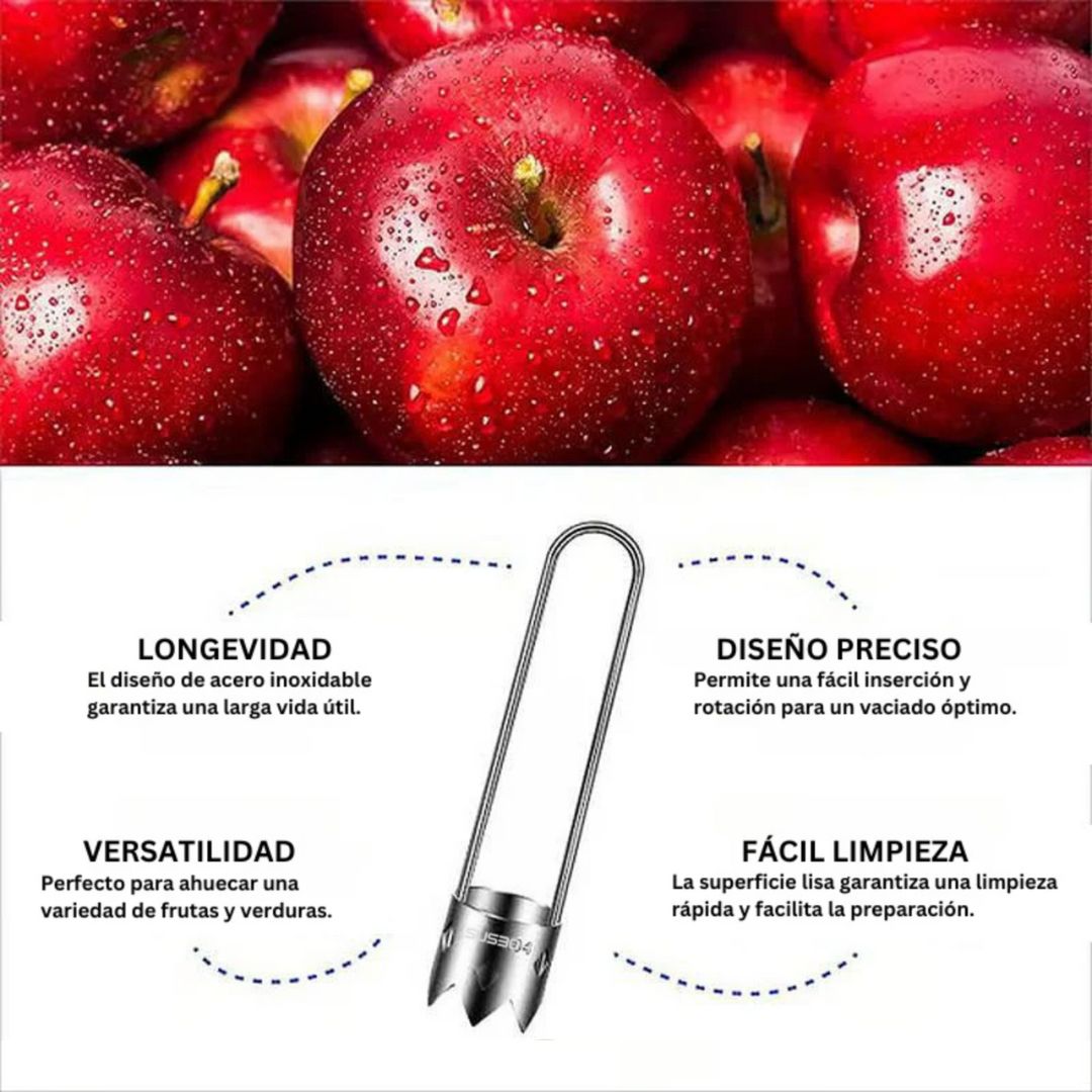 Descorazonador de frutas y verduras de acero inoxidable