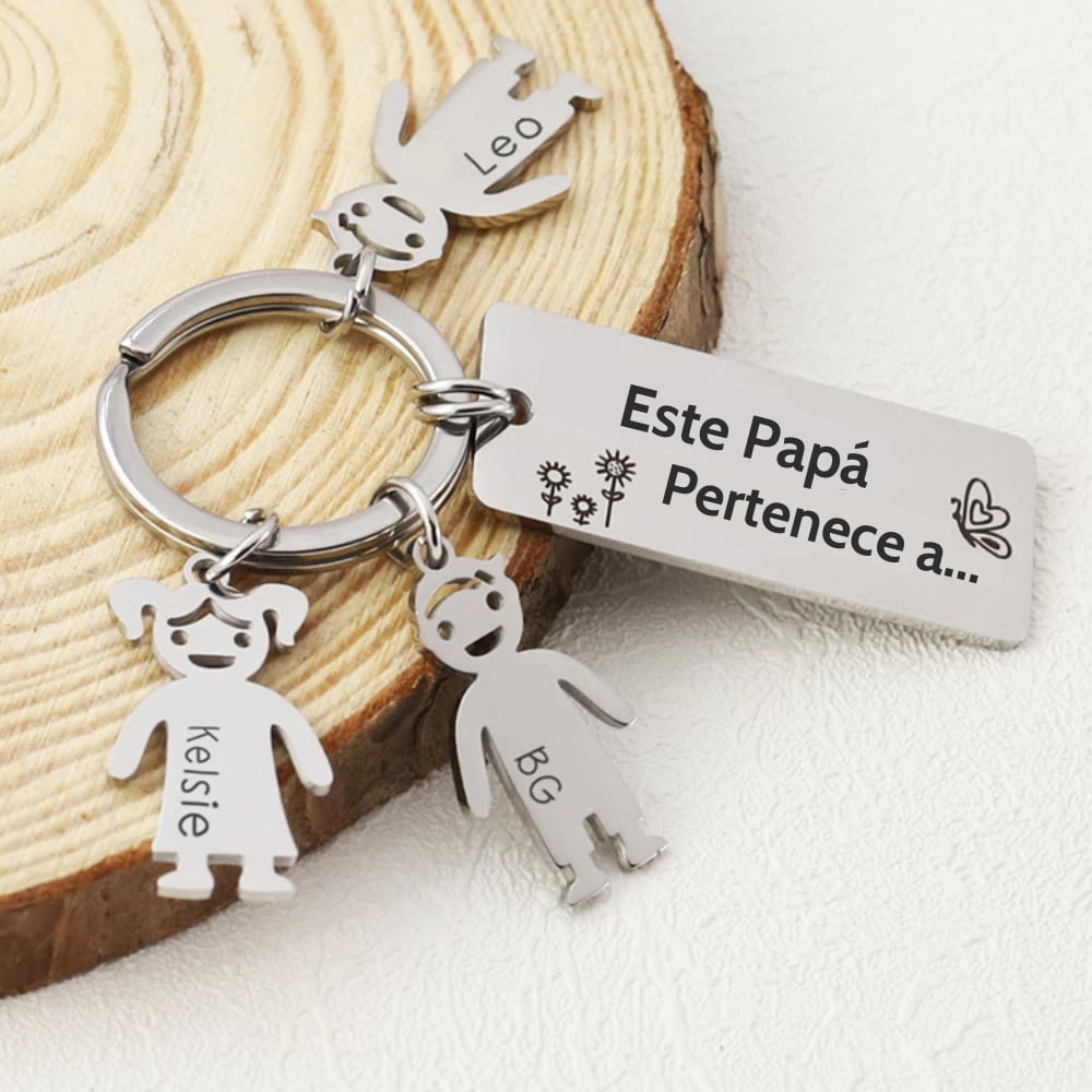 Llaveros personalizables Papá con dijes infantiles - Hipnotelia