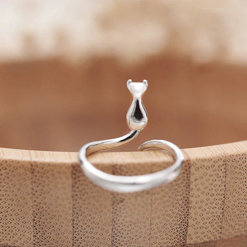 Anillo ajustable de gato plateado - Hipnotelia
