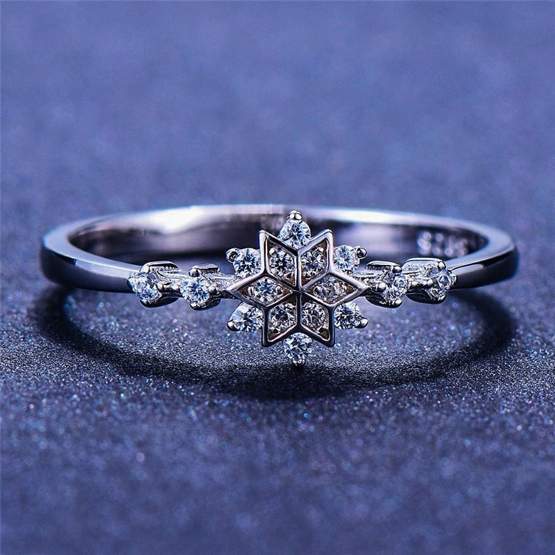 Anillo plateado de copo de nieve - Hipnotelia