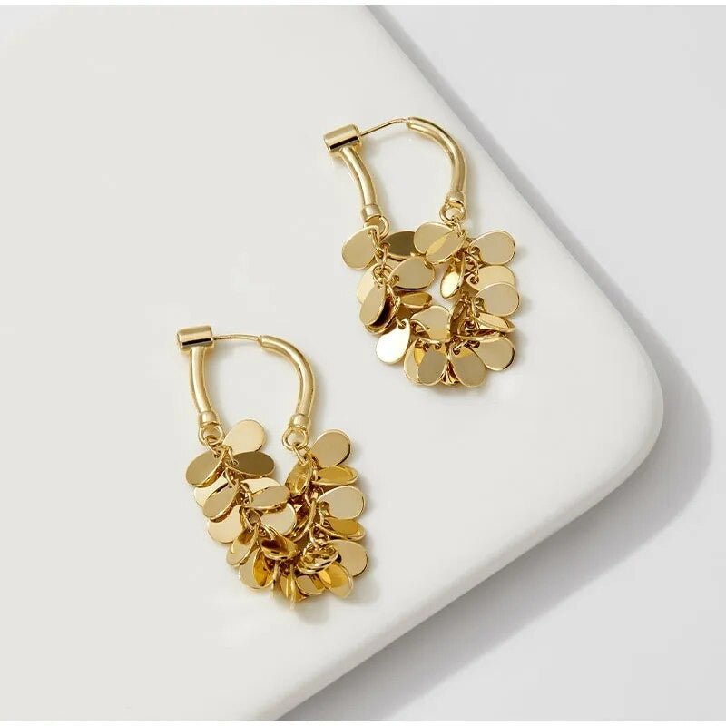 Aretes de lentejuelas doradas - Hipnotelia