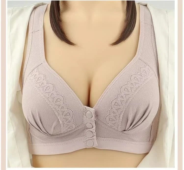 Bra transpirable y agradable a la piel con botones delanteros