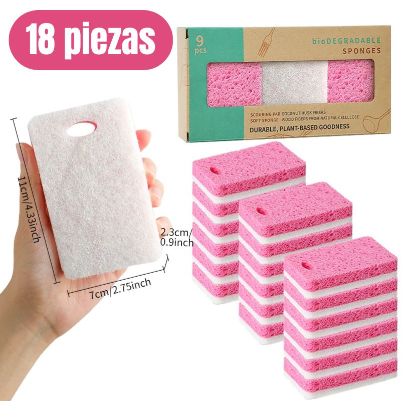 Esponjas para platos premium biodegradables y compostables - Hipnotelia