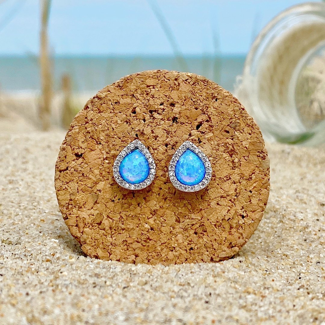 Pendientes de gota de ópalo azul - Hipnotelia