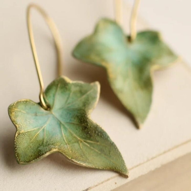 Pendientes vintage de hoja verde - Hipnotelia