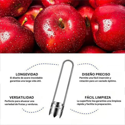 Descorazonador de frutas y verduras de acero inoxidable