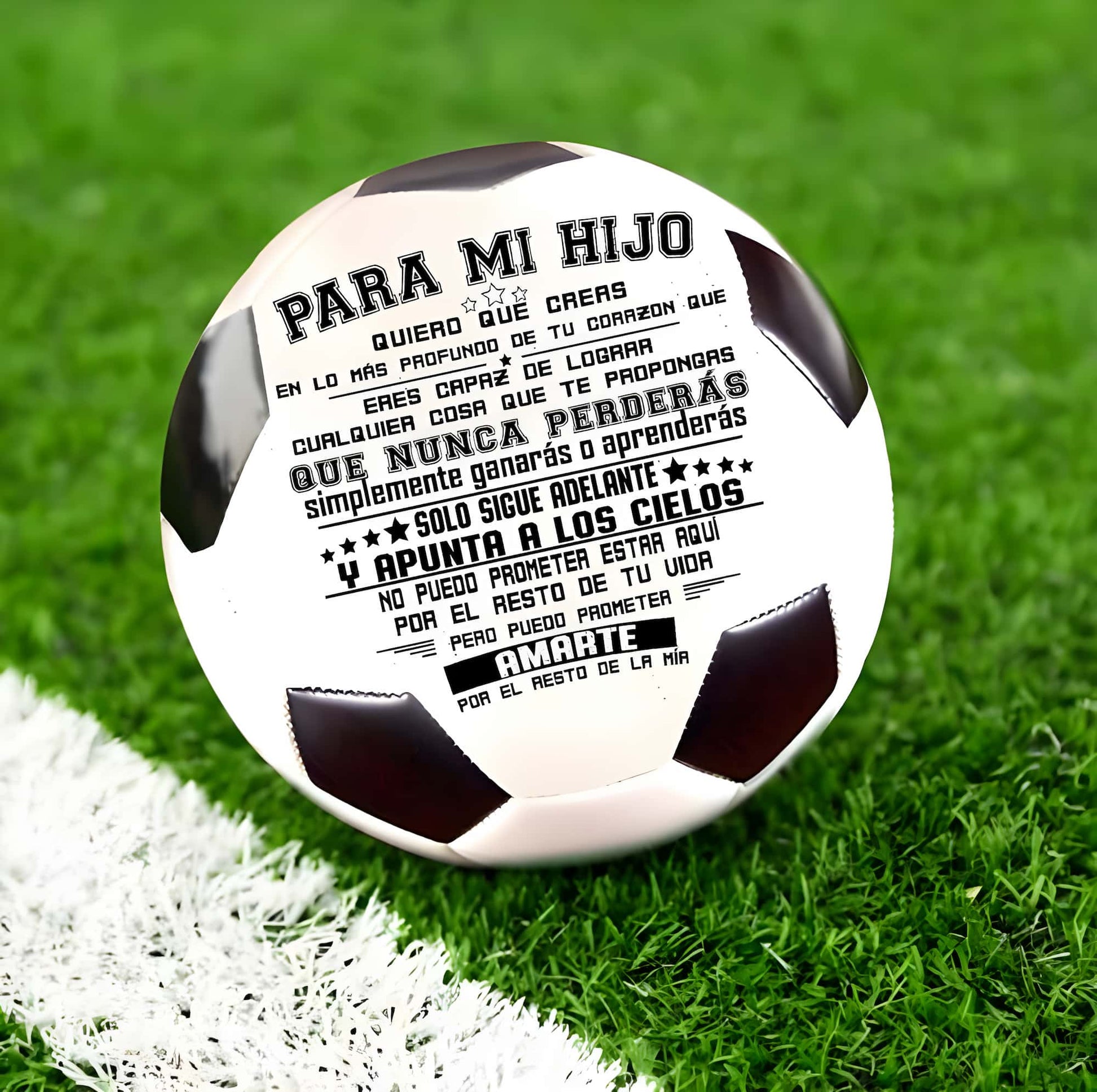Para mi hijo - Balón de fútbol muy único con un mensaje especial - Hipnotelia