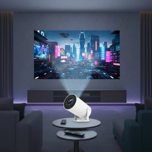 Proyector Portátil 4K - Cine en Casa 180° 🎬 - Hipnotelia