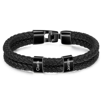 Pulsera de cuero con nombres grabados - Hipnotelia