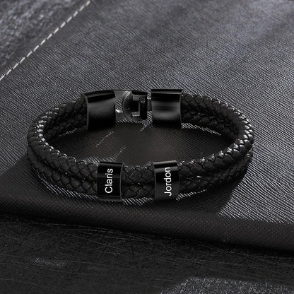 Pulsera de cuero con nombres grabados - Hipnotelia
