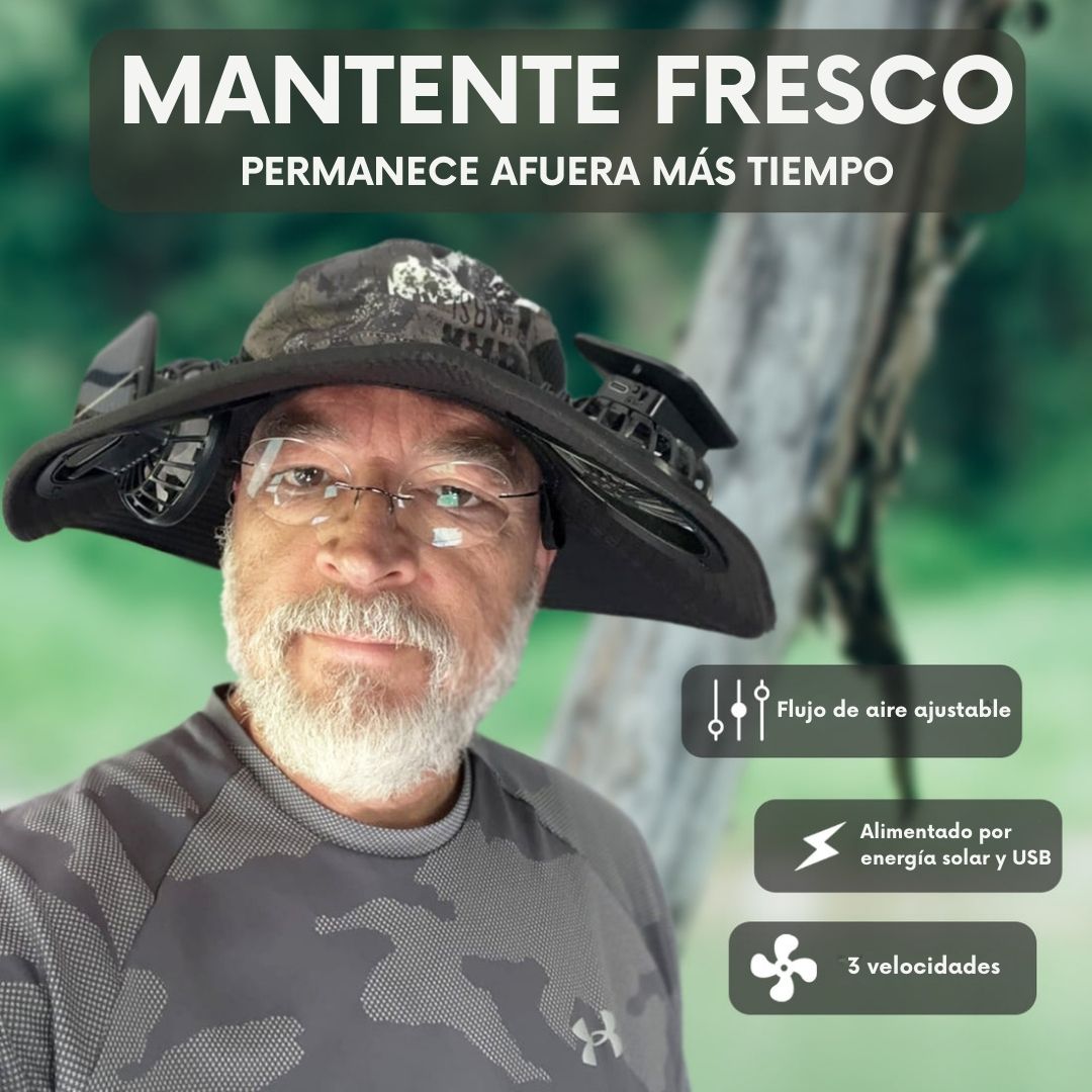 Sombrero con Ventilador Solar Doble - Hipnotelia