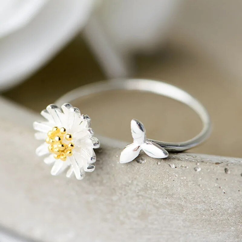 Anillo de margarita plateado - Hipnotelia