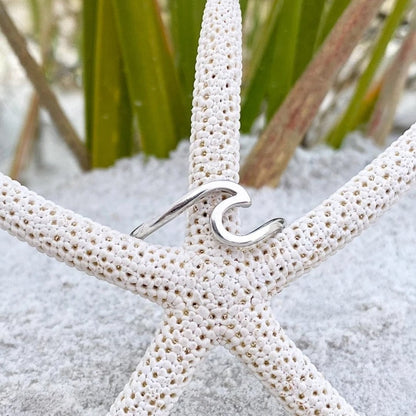 Anillo plateado de olas de mar - Hipnotelia