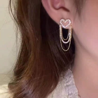 Aretes brillantes en forma de corazón - Hipnotelia