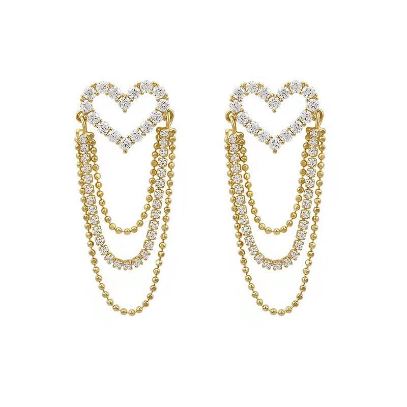 Aretes brillantes en forma de corazón - Hipnotelia