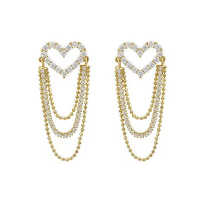 Aretes brillantes en forma de corazón - Hipnotelia
