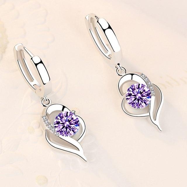 Aretes plateados de circonita - Hipnotelia
