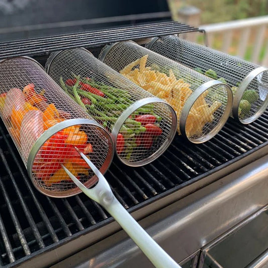 Cesta cilíndrica de parrilla