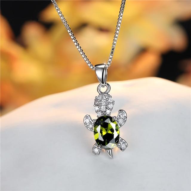 Colgante de tortuga de circonitas ovaladas multicolor - Hipnotelia