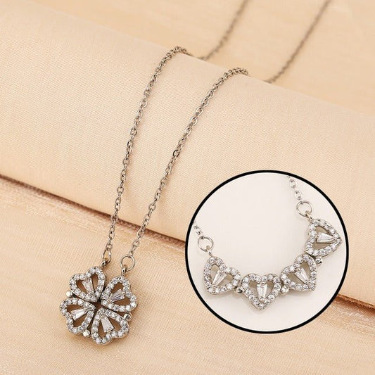 Collar con Trébol de cuatro corazones