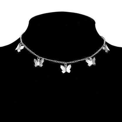 Collar de mariposa plateado y dorado - Hipnotelia
