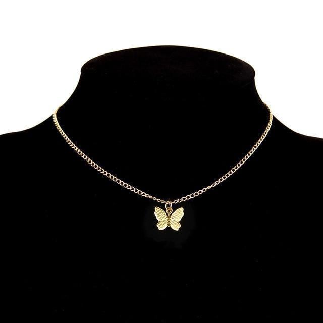 Collar de mariposa plateado y dorado - Hipnotelia