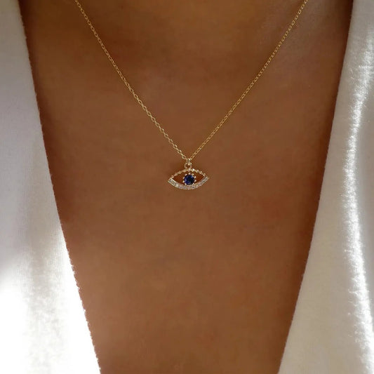 Collar dorado de ojo con brillantes - Hipnotelia
