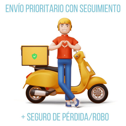 Envío prioritario con seguimiento + seguro de pérdida/robo