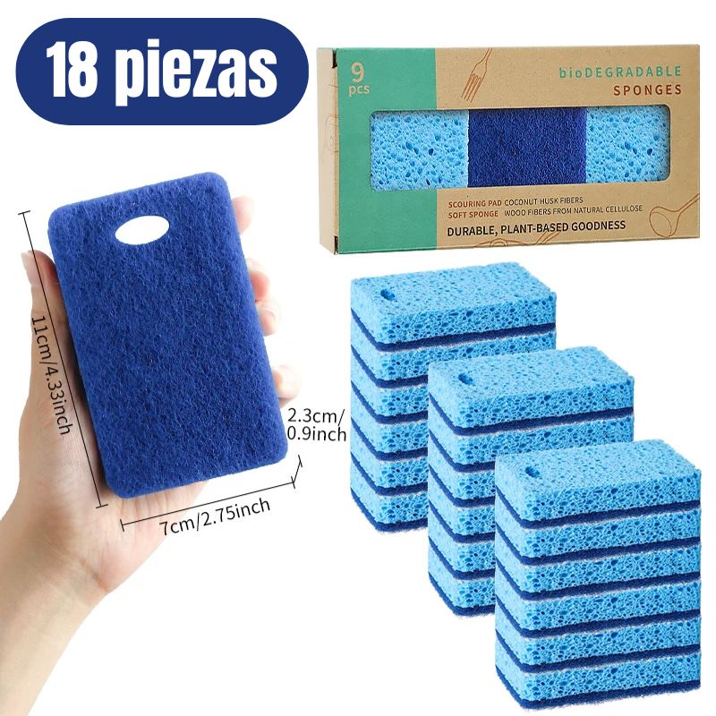 Esponjas para platos premium biodegradables y compostables - Hipnotelia