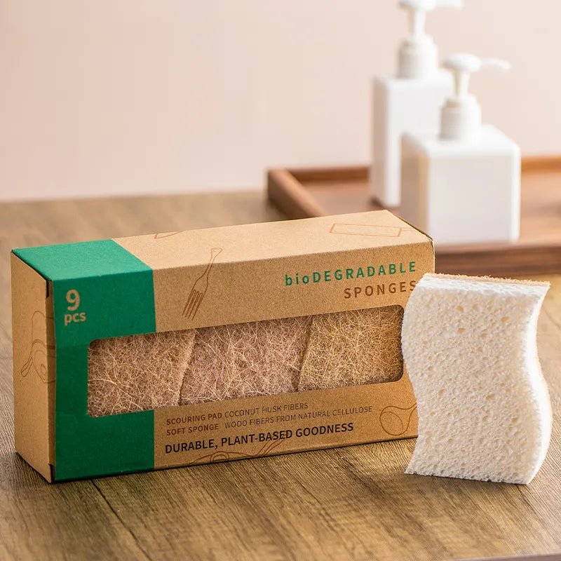 Esponjas para platos premium biodegradables y compostables - Hipnotelia