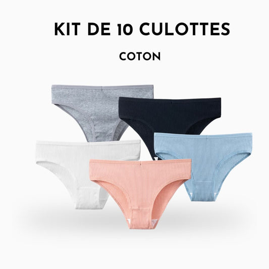 Kit de 10 pantys de algodón LadyComfort™ - Compra 5 y recibe 10 - Hipnotelia