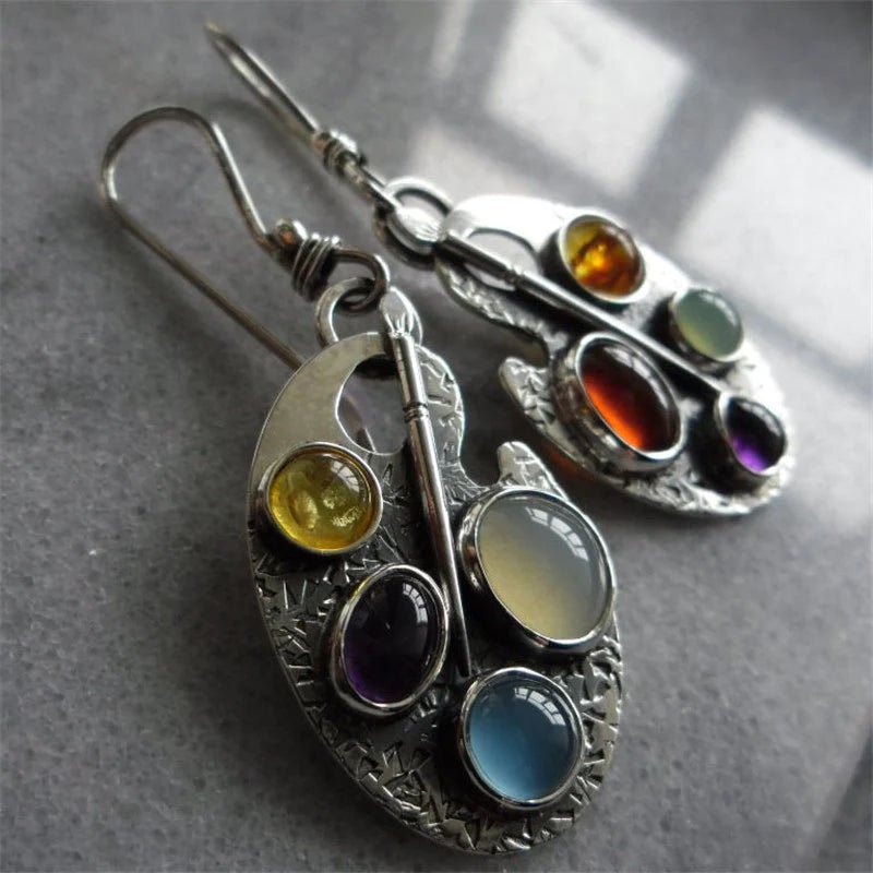 Pendientes colgantes de paleta de pintor - Hipnotelia