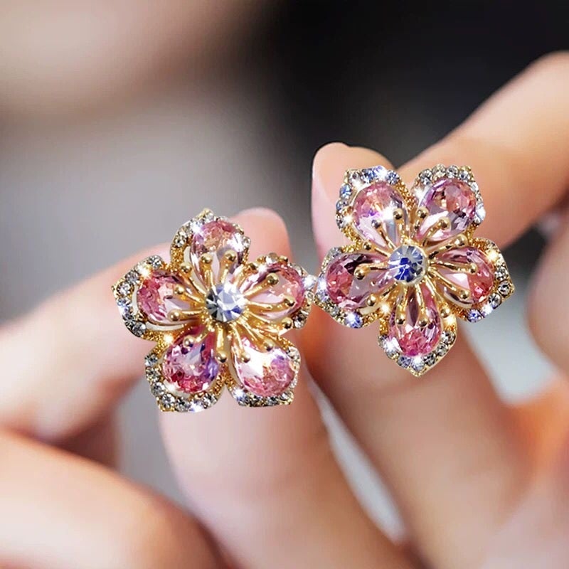Pendientes de circonita multicolor plateado - Hipnotelia