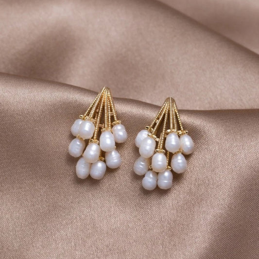 Pendientes de coral con perlas de agua dulce - Hipnotelia