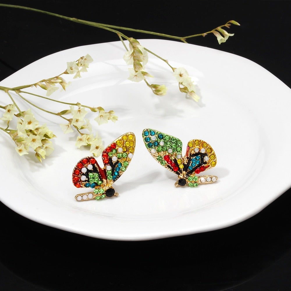 Pendientes de mariposa de edición limitada con incrustación de circonitas - Hipnotelia