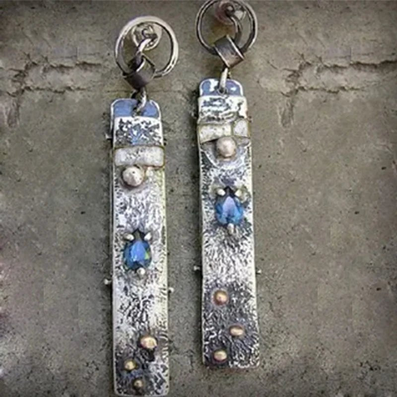 Pendientes de piedra azul hechos a mano - Hipnotelia