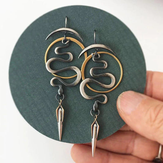 Pendientes de serpentina irregular geométrica - Hipnotelia