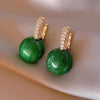 Pendientes dorados de perlas verdes - Hipnotelia