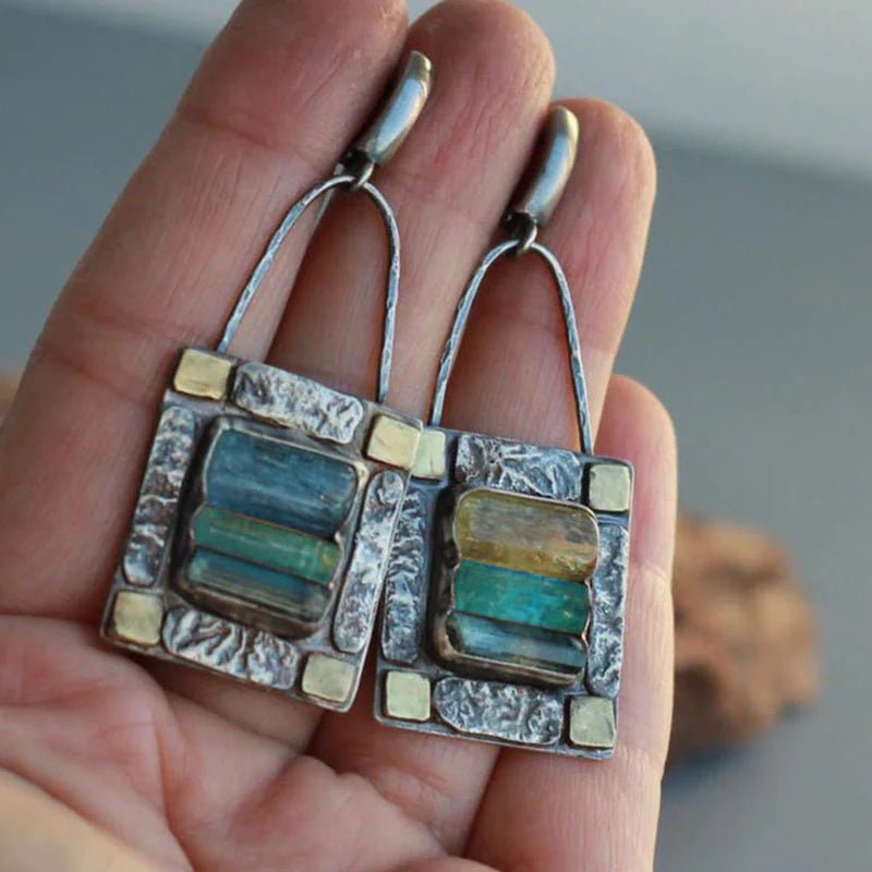 Pendientes étnicos de piedras de cristal - Hipnotelia
