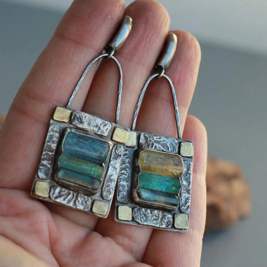 Pendientes étnicos de piedras de cristal - Hipnotelia
