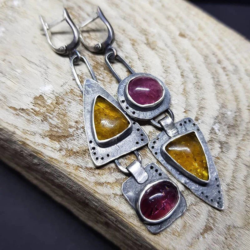 Pendientes geométricos triangulares vintage - Hipnotelia