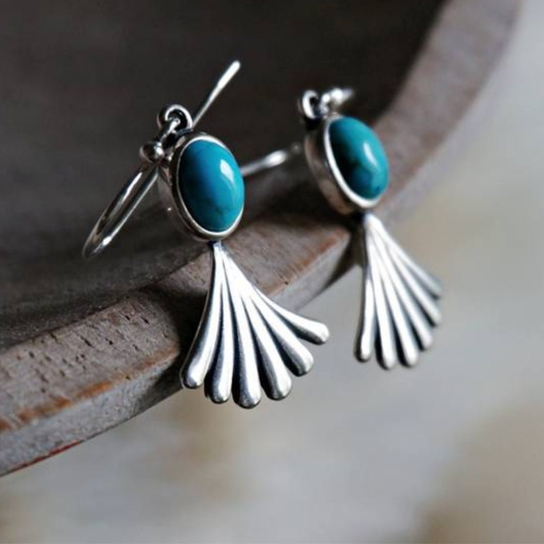 Pendientes plateados con piedra de ópalo azul - Hipnotelia