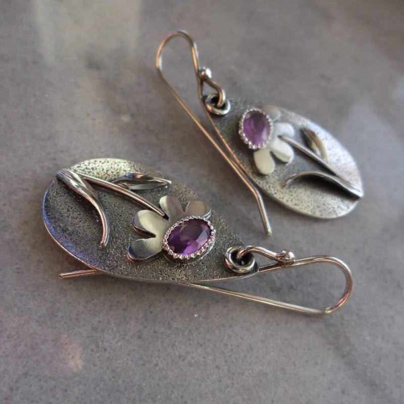 Pendientes retro con flores tridimensionales - Hipnotelia