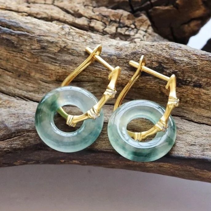 Pendientes vintage de aro turquesa - Hipnotelia