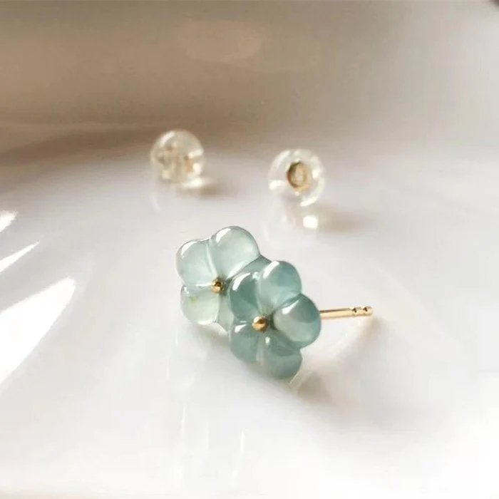 Pendientes vintage de flores de cristal turquesa - Hipnotelia