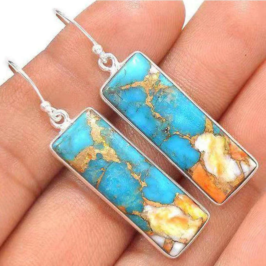 Pendientes vintage de piedra natural azul - Hipnotelia