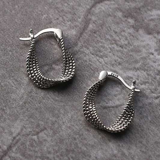 Pendientes vintage plateados irregulares - Hipnotelia