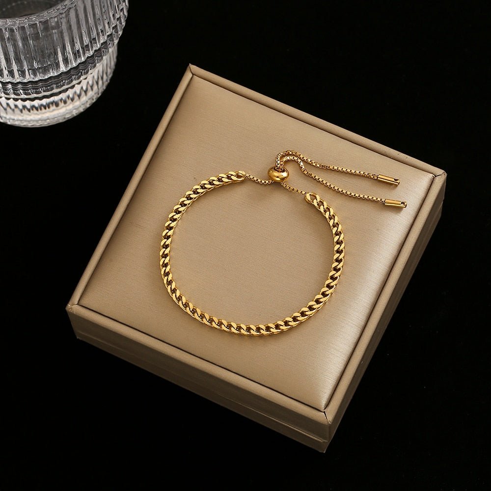 Pulsera de cadena ajustable en dorado y plateado - Hipnotelia