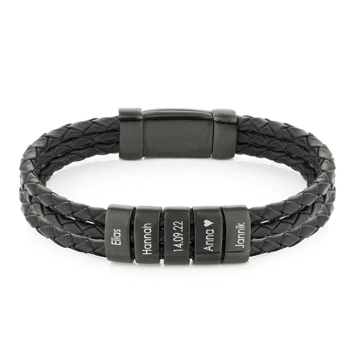 Pulsera de cuero con nombres grabados - Moroveta